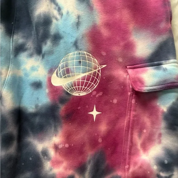 Nike Abstract Galaxy Cargo Fleece Men's SweatPants Purple-Blue size men’s XXL - Picture 4 of 5